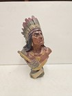 Antique 22  Cigar Store Hiawatha Indian Bust W  Hatchet Bearclaw   Peace Medal