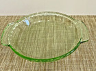 Martha Stewart Green Fluted Pie Plate Dish With Tab Handles 9  Round Green Glass