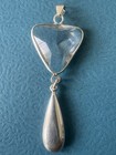 Antique Victorian  925 Sterling Silver And Genuine Crystal Pendant