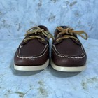 Sperry Top-sider Women s Size 8 5m Boat Shoes Brown White Leather Casual Loafers
