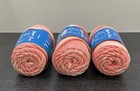 Lot Of 3 Vintage Macrame Elefant Cord Textured Herculon Olefin Fiber Pink White