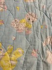 Vintage Hand Sewn Baby Crib Quilt Blue Yellow Pink 41 X 52 Dolls Animals-no Hole