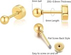 Dainty Flat Screw Back Ball Stud Earrings For 4mm Flatback Ball  14k Gold