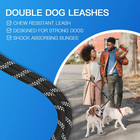 Double Dog Leash  Dual Dog Leash  360 Swivel Tangle Free Bungee Walking Training