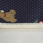 Vtg Cranston Print Works Teddy Bears Cherries Navy Polka Dot Fabric 58x73 2 Yds
