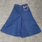 Faded Glory Culottes Gaucho Jeans Women 25 Wide Leg Denim 70s Corduroy Sunset