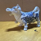 Vintage Staffordshire Blue Floral Cow Creamer   308 