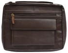 Large Brown Genuine Leather Bible book Cover Case Zippered Organizer