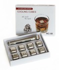 Stainless Steel Reusable Ice Cubes whiskey wine beverage 8pc Ss Tong gift Box