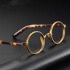 Hand Made Titanium Eyeglasses Vintage Round Frames 45mm Acetate Glasses Us10881