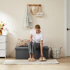 Home Storage Ottoman Bench Folding Ottoman Stool End Of Bed Bench Padded Seat