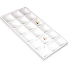 2 White Plastic 18 Compartment Jewelry Tray Inserts