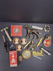Vintage Junk Drawer Lot Men s Collectibles Knives Watch Coins Razor Oddities