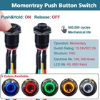 2pcs 12mm Momentary Push Button Switch 12v 24v On Off 4 Pin 1no Waterproof