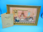 Vintage Room Box  madame Souris In Her Bath  White Mice Gold Framed Bathroom