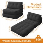 Foldable Compact Sofabed portable Chaise Lounge With Headrest And Lumbar Cushion