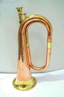 Brass Army Military Funeral Taps Cavalry B-flat Bugle 13  With Mouthpiece   Bag