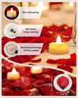 1000 Rose Petals With 12 Heart Led Tea Lights Set For Romantic Proposal Decor