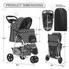 3 Wheels Pet Dog Cat Stroller For Small Medium Dogs Cats  Foldable Jogger Stroll