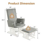 Glider And Ottoman Cushion Set Wooden Baby Nursery Rocking Chair Grey