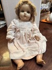 Vintage Unmarked Composition Doll 20    Cloth Body Working Cryer Dressed