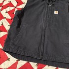 Women   s Carhartt Black Duck Canvas Hooded Vest Workwear 107837 Blk
