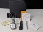 Nos Men s Akribos Xxiv Multi-function White Dial All Stainless Steel Watch New 