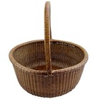 Vintage Nantucket Lightship Style Basket Woven Rattan Static Handle Dark 11 