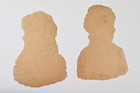 2 Antique Victorian Die Cut Scrap Ladies Women Chromolithograph 1880s