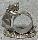 Vtg Reed   Barton Silverplate 1824 Collection Cat   Mouse Napkin Ring  1823- Box