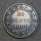  256   Newfoundland  1888  20 Cents  Silver Coin With Deep Toning