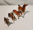 Brown Horse 4 Piece Vintage Porcelain Japan  Figurine Set