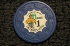 Vintage The Dunes Hotel   Casino  1 Chip Blue Las Vegas 