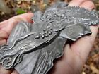 Vtg Alphonse Mucha Belt Buckle Art Nouveau 3d Byzantine Head Poster 4  Rare Vg 
