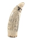 Reproduction Scrimshaw Resin Whale Tooth  Sailing Ship   Female Patriot