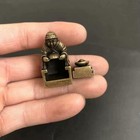 Vintage Solid Brass Seal Stamp Miniature Carving Desk Decor Calligraphy Tool