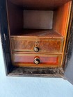 Antique Victorian Mini Iron Safe With Two Wooden Drawers-one W lock-no Key-heavy