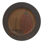 New Primitive Pumpkin Plate Pumpkin  basket Vine Folk Art Wood 11 5 w Fall