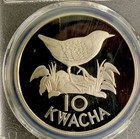 Zambia 1986 10 Kw   White Winged  Flufftail   Pcgs Pr69dcam   27 Gr  925 Silver