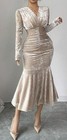 New Shiny Crushed Velvet Dress 1x 14 Body Con Elegant Dress Hourglass Wiggle
