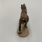 Vinatge Hagen Renaker Clydesdale Horse On Base Green Ribbons Porcelain Figurine