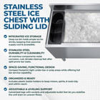 Commercial 19  X 36  Stainless Steel Ice Chest With Sliding Lid - Large Ice Bin