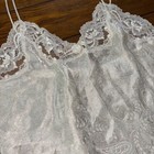 Vtg 90   s Cacique Ivory Lace Nightgown Chemise Lingerie Lace Paisley Print M Exc
