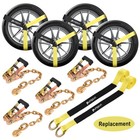 6 Pack Car Tie Down Straps Heavy Duty 10 000 Lbs For Trailers Wheel Tow Ratchet