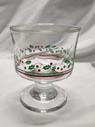 Arby s Holly And Berry Set Of 4 Christmas Wine Glasses Bow On Stem Gold Rim Vtg