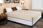 100  Natural Cotton Fleetwood Cotton Mattress Cover  Zips Around Queen Beige
