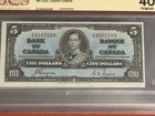 Canada 5 Dollars 1937 Ef  bc-23c    Coyne-towers Bcs Graded Ef-40