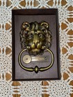 Large Brass brass Finish Lion Head Door Knocker With Knocker Plate Still In Box