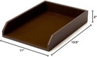 Leather Letter Tray  chocolate Brown 