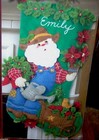 Bucilla Garden Santa Felt Christmas Stocking Kit Oop Poinsettia Rare Original 